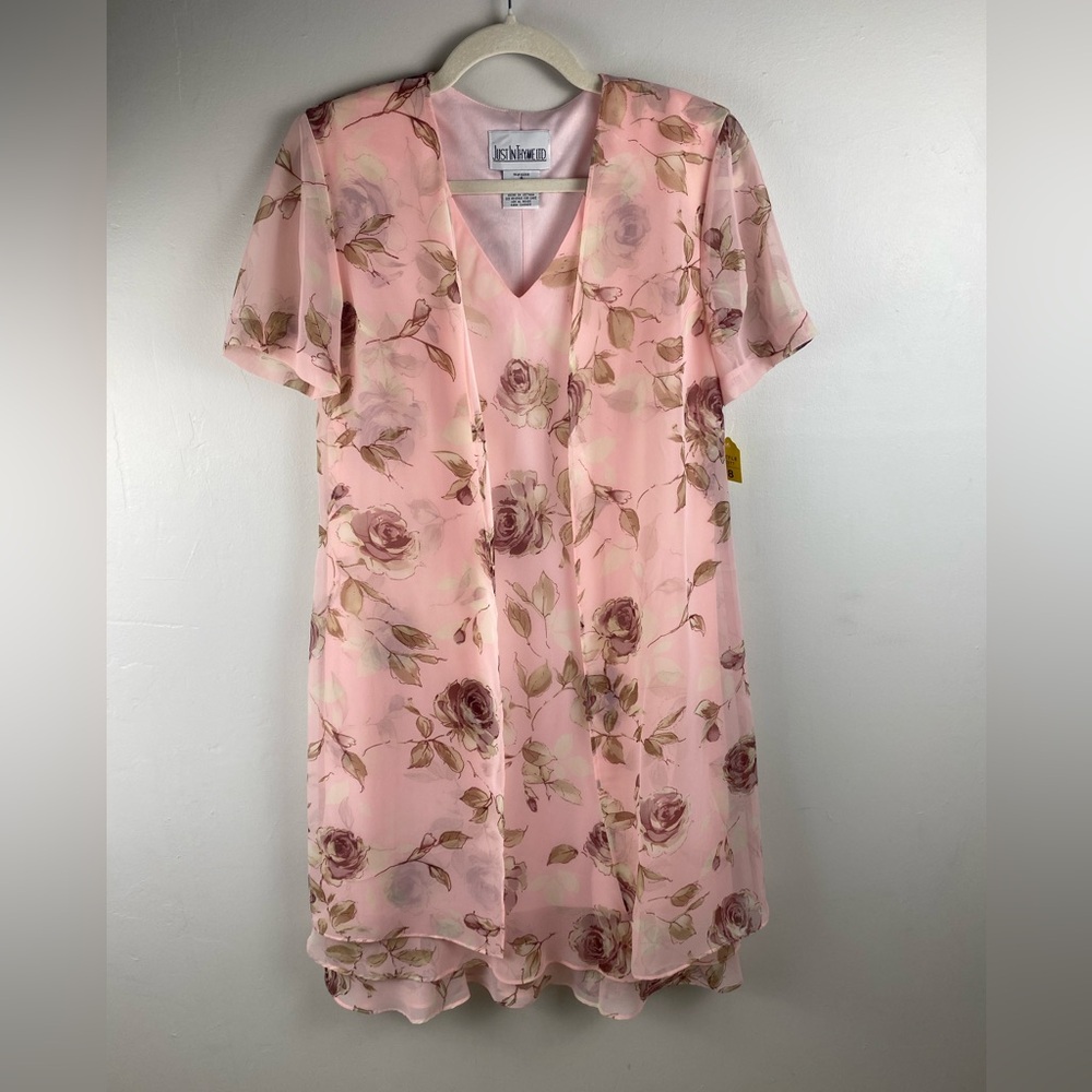 Just in Thyme LTD. Women’s Pink Floral Ruffle Dress Size 8